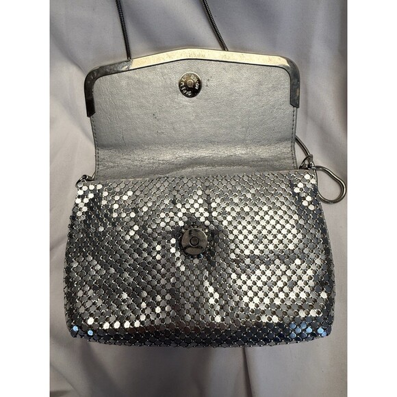 Silver Carlyle  Metal Mesh Sequence, Evening Purse/Bag  Shoulder Chain - Picture 9 of 13